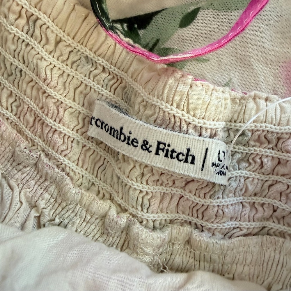 Abercrombie & Fitch Dress Womens Large Tall Floral Tiered Ruffle Maxi - Picture 4 of 11